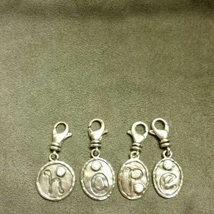 Silpada Initial Charms 'Hope', Ret. Samples